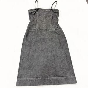 Theory Women's Square Neck Crisp Denim Mini Dress Size 0